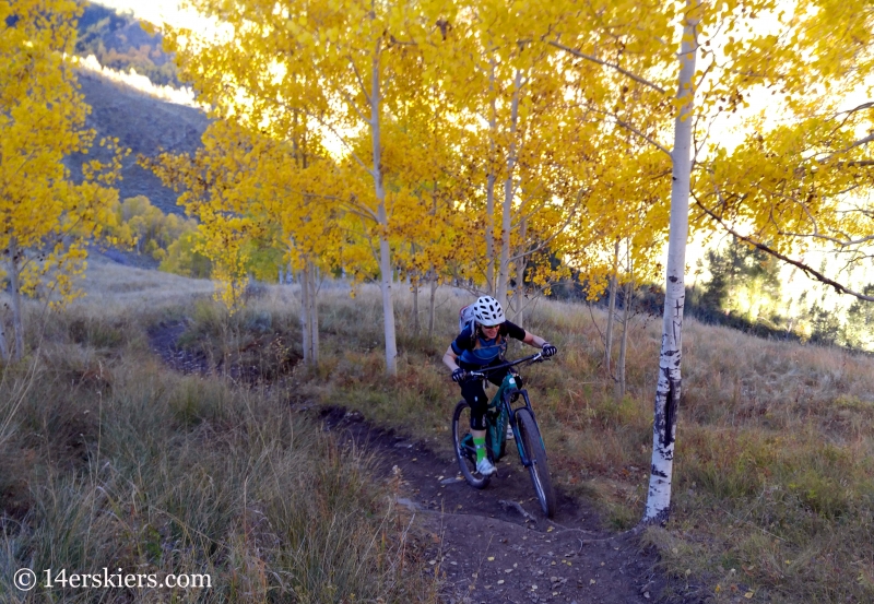 Brittany Konsella mountain biking Caves Trail near Crested Butte.