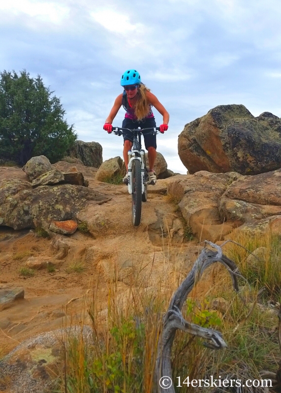 Alex Riedman mountain biking Hartman Rocks near Gunnison, CO.