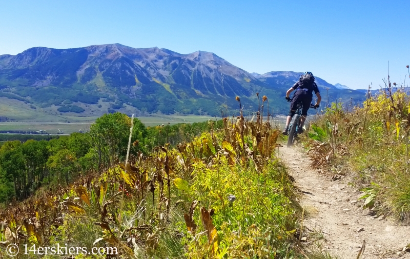 Frank Konsella mountain biking Point Lookout Trail near Crested Butte.