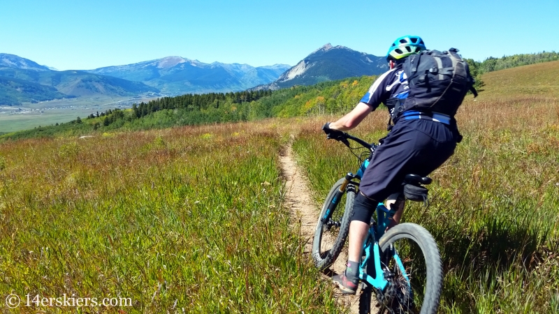 Frank Konsella mountain biking Point Lookout Trail near Crested Butte.