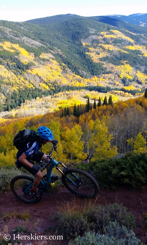 Frank Konsella mountain biking Waterfall Cutoff near Crested Butte.