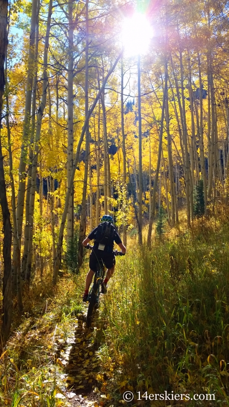 Frank Konsella mountain biking Waterfall Cutoff near Crested Butte.