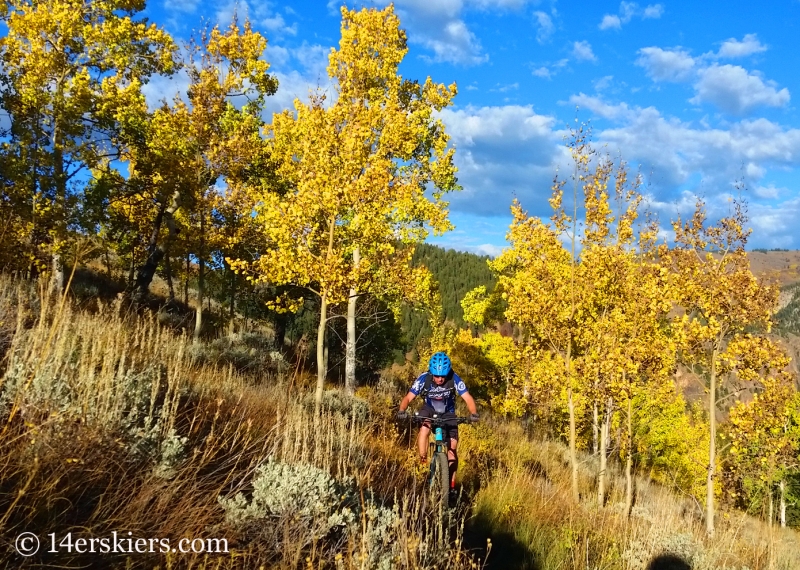 Frank Konsella mountain biking Caves Trail near Crested Butte.