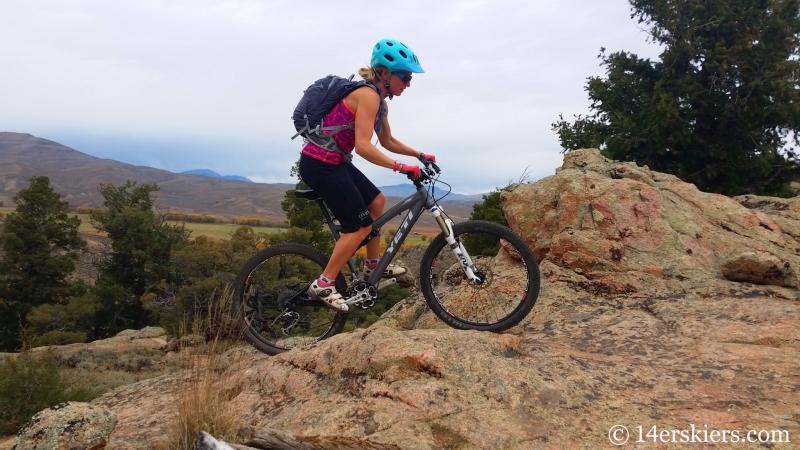 Alex Riedman mountain biking Hartman Rocks near Gunnison, CO.