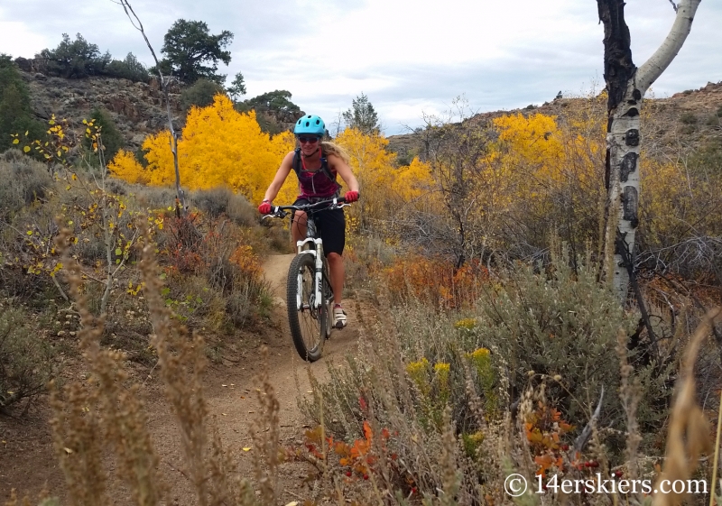 Alex Riedman mountain biking Hartman Rocks near Gunnison, CO.