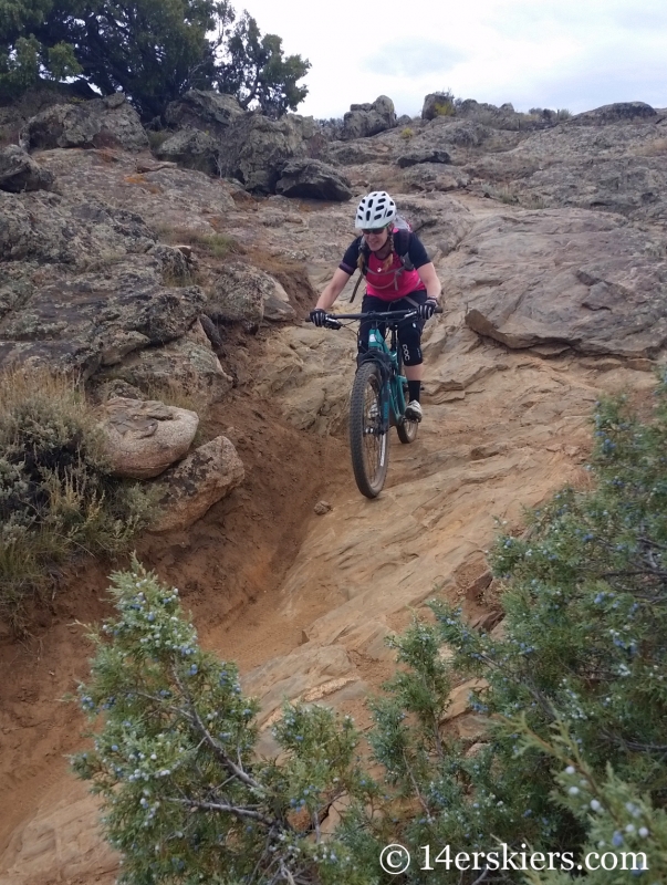 Brittany Konsella mountain biking Hartman Rock near Gunnison, CO.