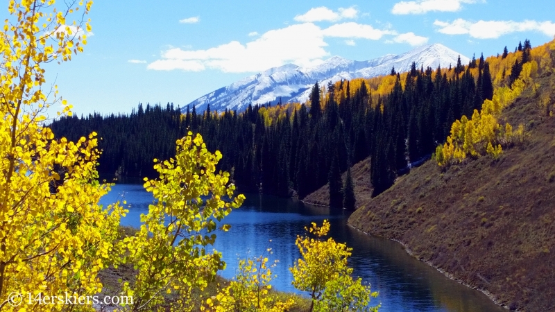 Fall colors on Meridian Lake or Long Lake in Crested Butte