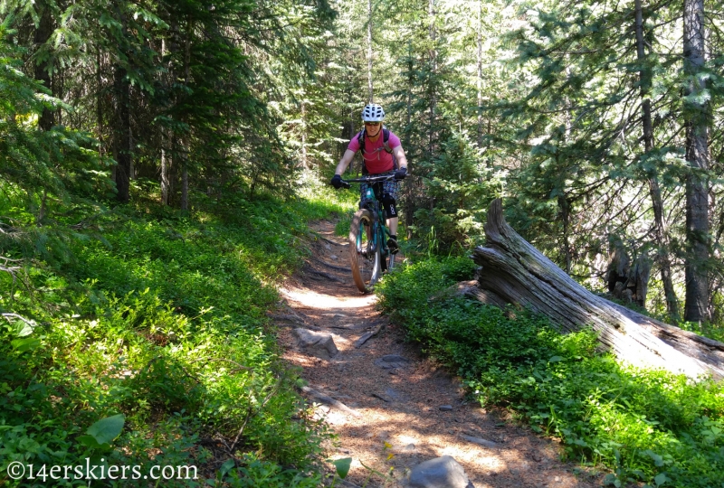 Brittany Konsella mountain biking Greens Creek Trail near Monarch Pass.