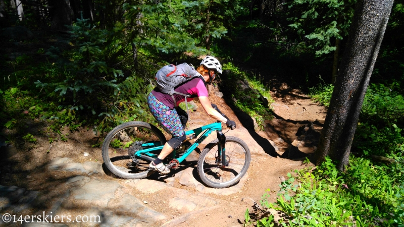 Brittany Konsella mountain biking Greens Creek Trail near Monarch Pass.