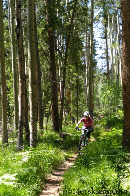 Brittany Konsella mountain biking Greens Creek Trail near Monarch Pass.