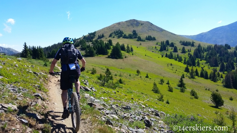 Frank Konsella mountain biking Monarch Crest Trail