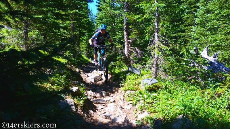 Frank Konsella mountain biking Greens Creek Trail near Monarch Pass.