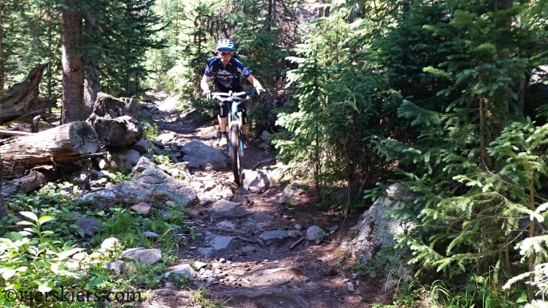 Frank Konsella mountain biking Greens Creek Trail near Monarch Pass.