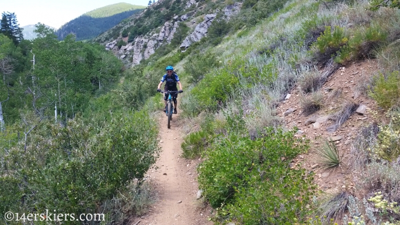 Frank Konsella mountain biking Greens Creek Trail near Monarch Pass.