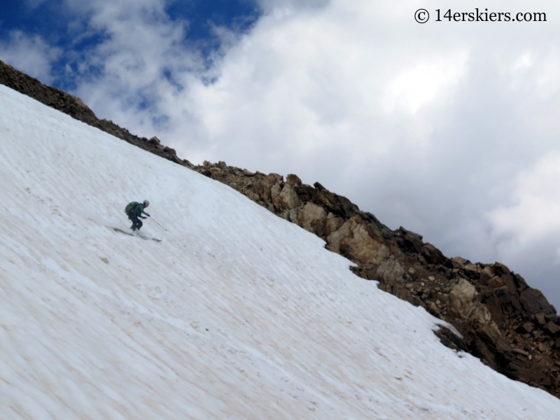 Natalia Moran backcountry skiing on Mount Champion. 