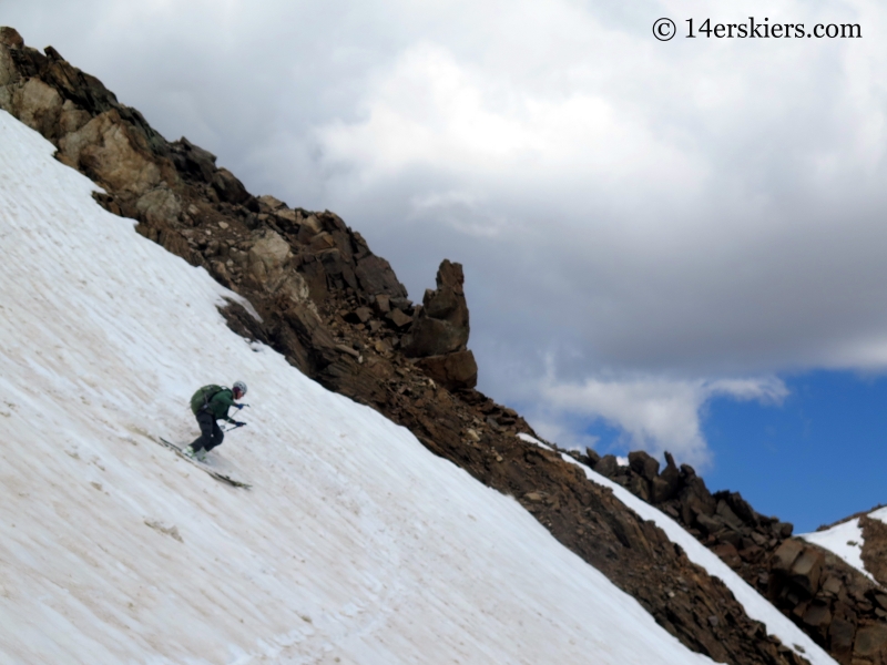 Natalia Moran backcountry skiing on Mount Champion. 