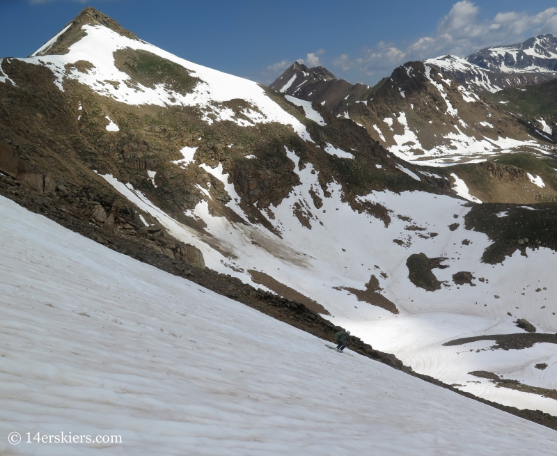 Natalia Moran backcountry skiing on Mount Champion. 