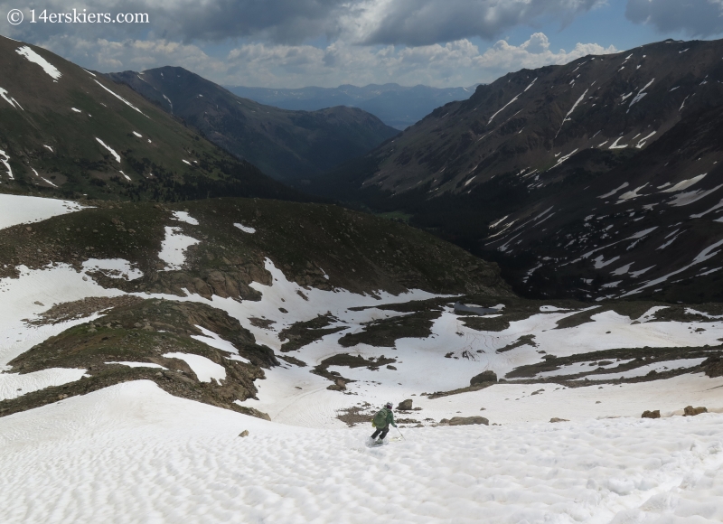 Natalia Moran backcountry skiing on Mount Champion. 