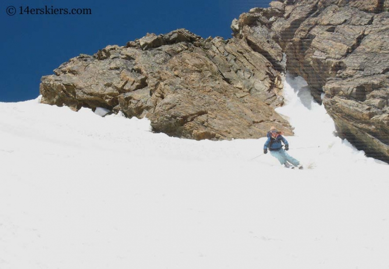 Brittany Konsella backcountry skiing on Mount Elbert.