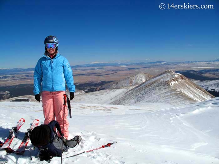 Brittany Walker Konsella on the summit of Mount Massive.  
