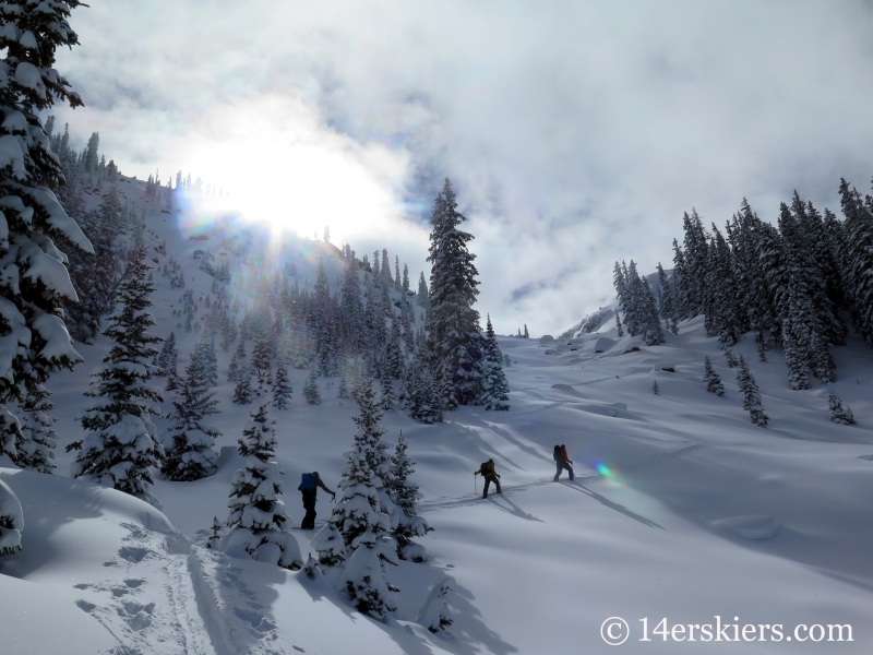 Backcountry skiing Mount Shimer near Aspen.