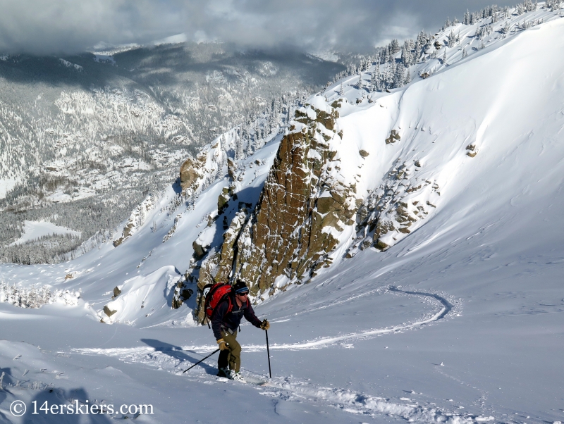 Frank Konsella skinning up Mount Shimer near Aspen. 