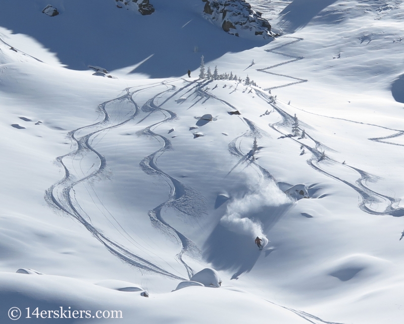 Nate backcoutnry skiing Mount Shimer near Aspen.