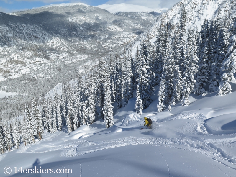 Nate backcountry skiing on Mount Shimer near Aspen.