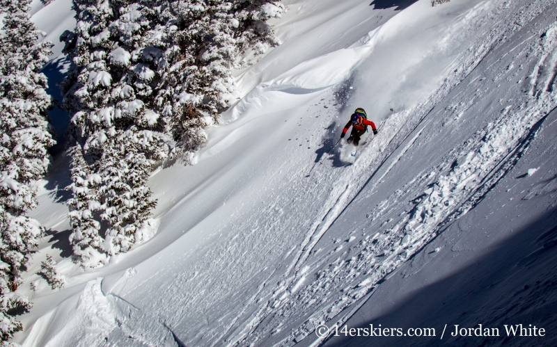 Brittany Konsella backcountry skiing Mount Shimer near Aspen.