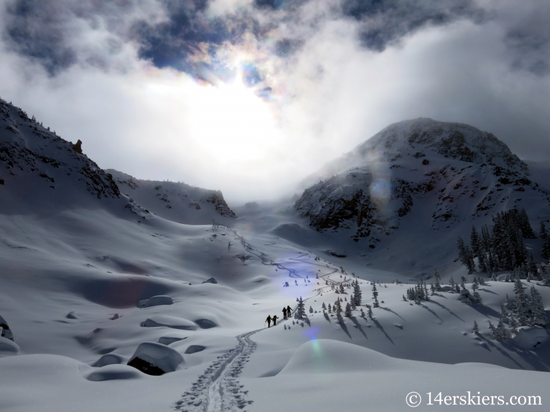 Backcountry skiing Mount Shimer near Aspen.