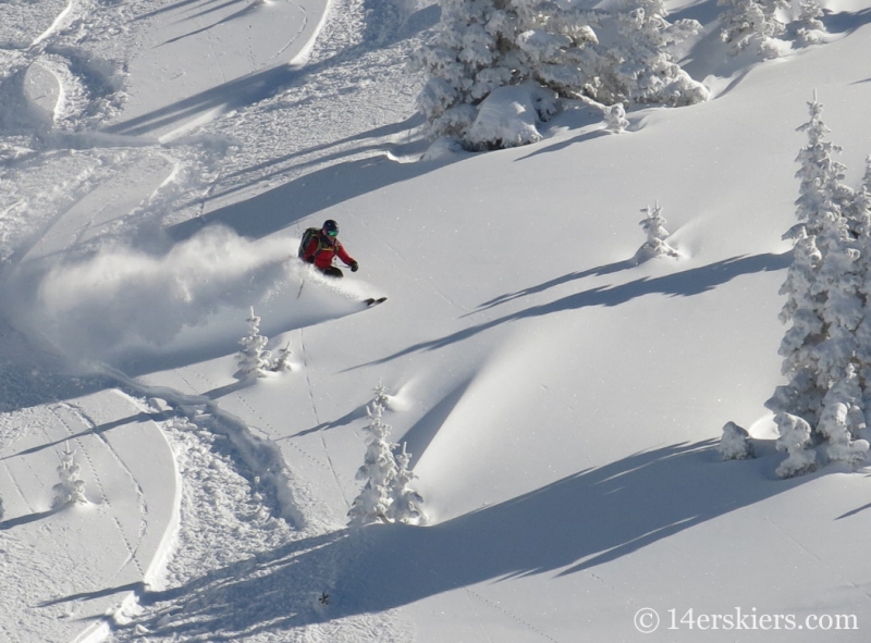 Brittany Konsella backcountry skiing Mount Shimer near Aspen.