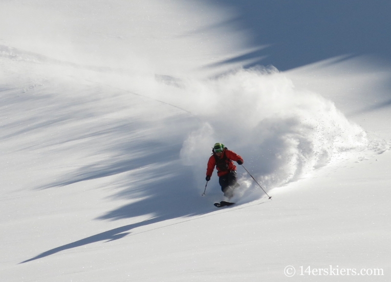 Jordan White backcountry skiing Mount Shimer near Aspen.