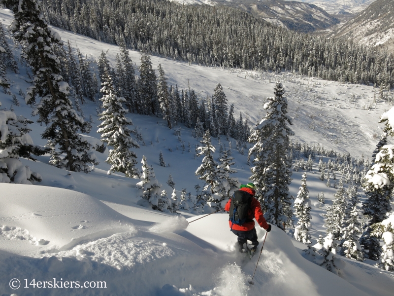 Jordan White backcountry skiing Mount Shimer near Aspen.