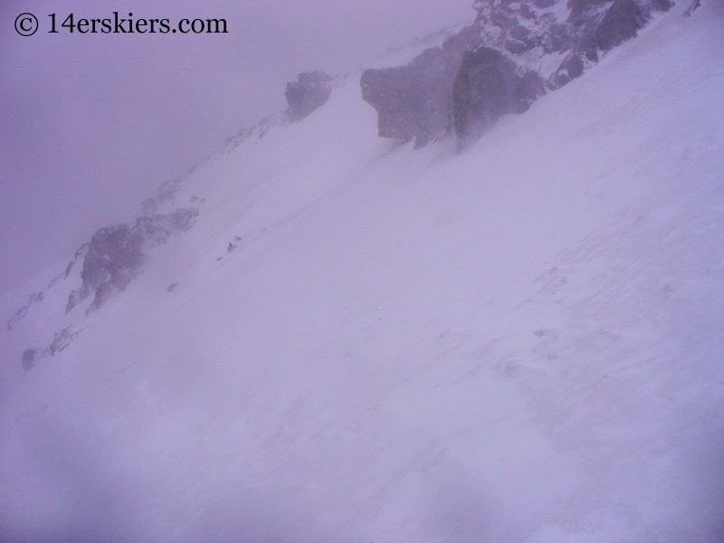 Backcountry skiing on Mount Massive. 