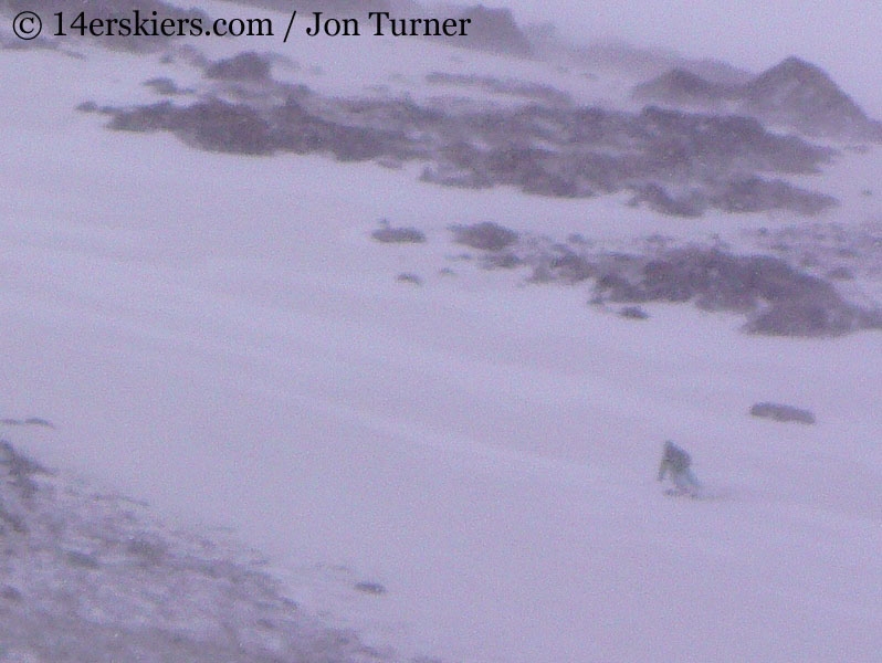 Brittany Walker Konsella backcountry skiing on Mount Massive.