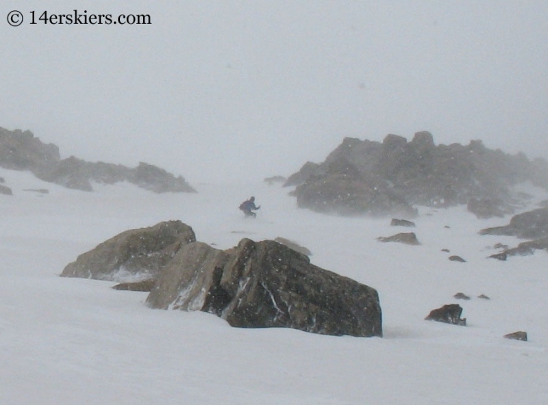 Jon Turner backcountry skiing on Mount Massive. 