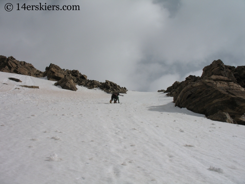 Joen Turner climbing Mount Massive. 