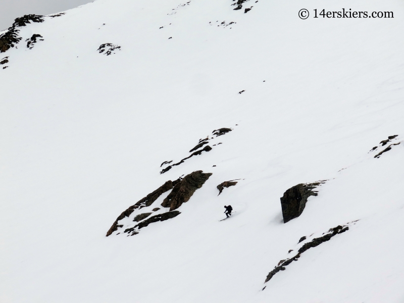 Frank Stern backcountry skiing on Mount Eva. 