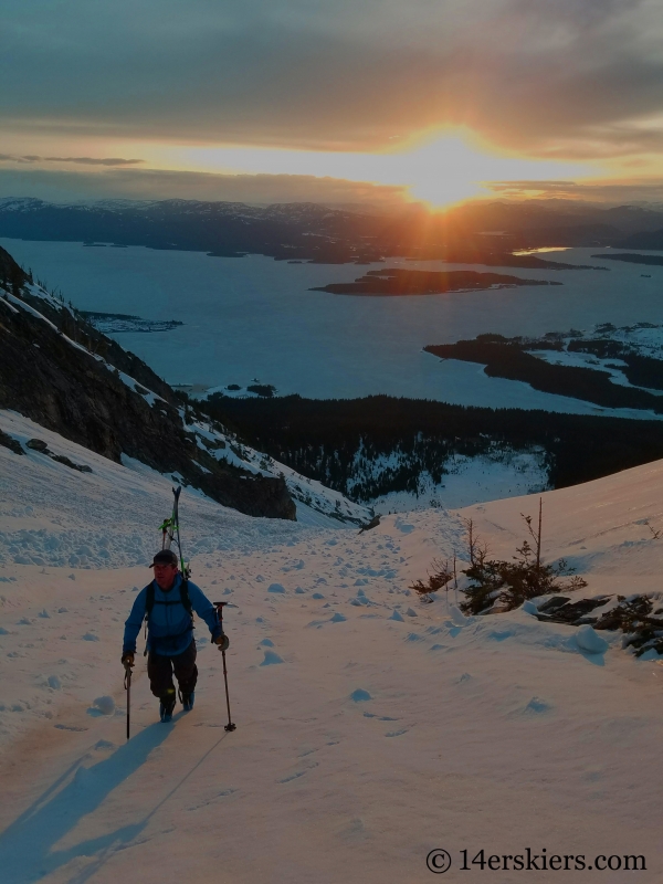 Backcountry skiing Mt. Moran Skillet