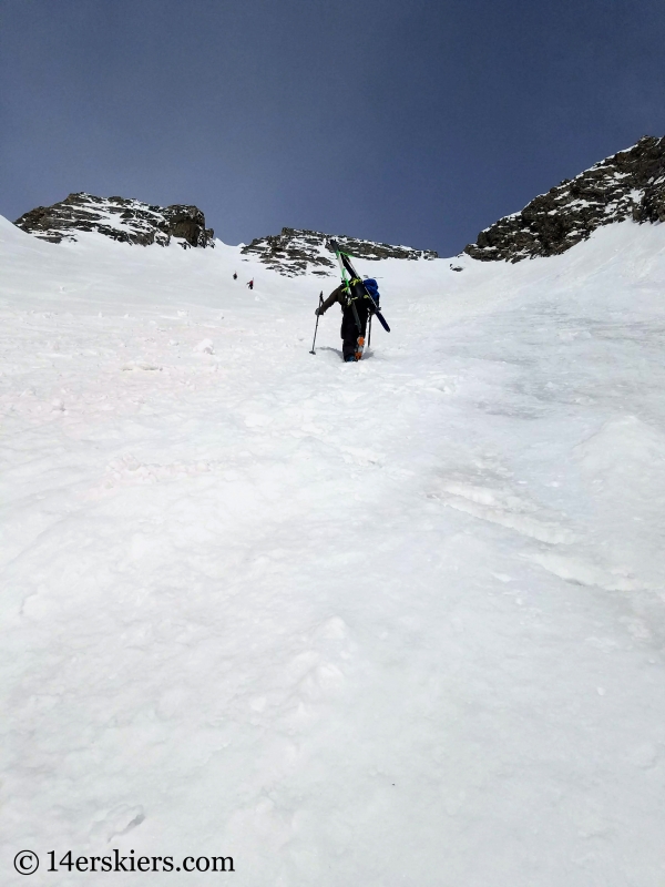 Backcountry skiing Mt. Moran Skillet