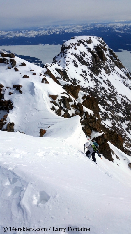 Backcountry skiing Mt. Moran Skillet