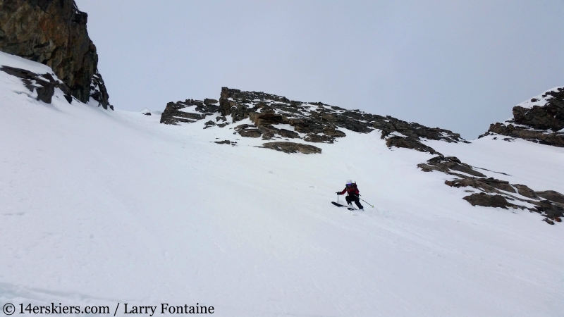 Backcountry skiing Mt. Moran Skillet