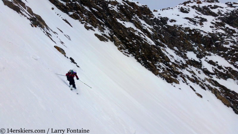 Backcountry skiing Mt. Moran Skillet