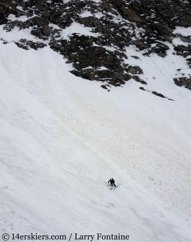 Backcountry skiing Mt. Moran Skillet