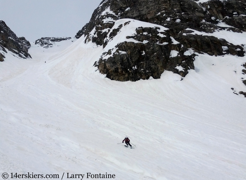 Backcountry skiing Mt. Moran Skillet