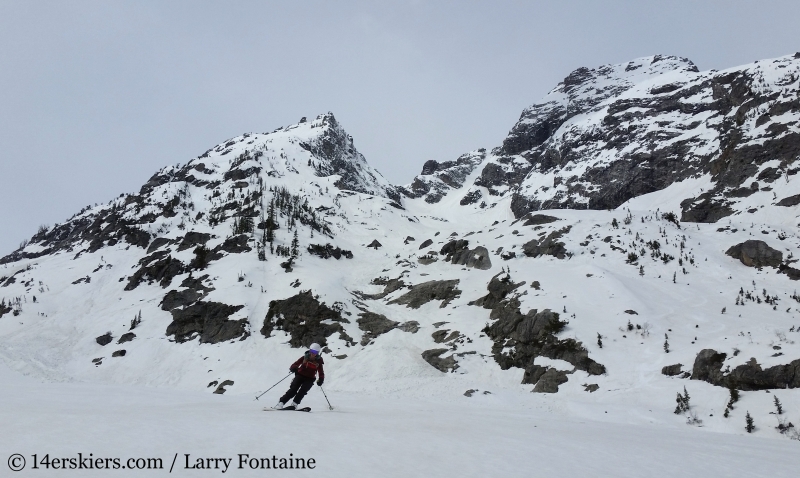 Backcountry skiing Mt. Moran Skillet