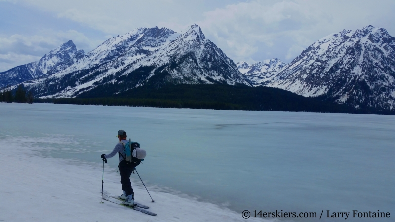 Backcountry skiing Mt. Moran Skillet