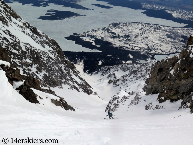 Backcountry skiing Mt. Moran Skillet