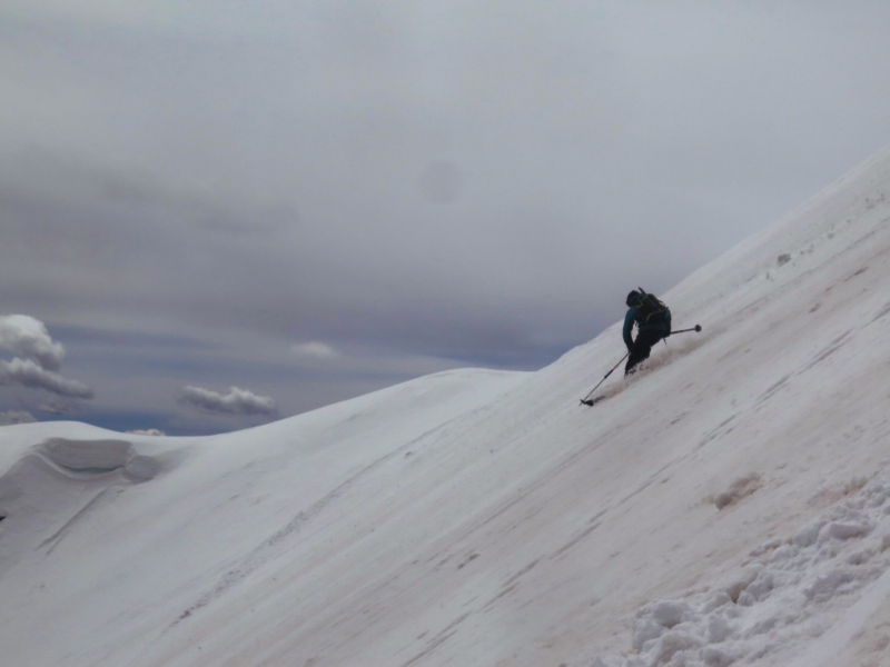 Backcountry skiing Mt. Moran Skillet