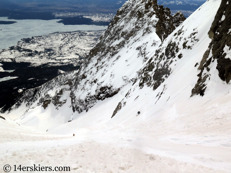 Backcountry skiing Mt. Moran Skillet